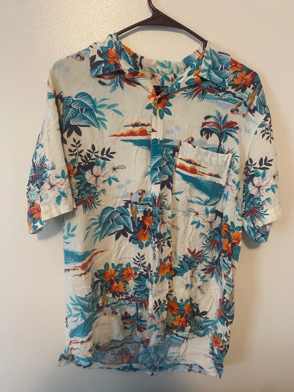 Tropical Hawaiian Button-Up Shirt – Men’s